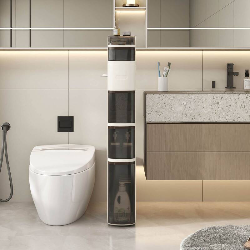 Costway 6-Tier Narrow Bathroom Storage Cabinet with Drawers Tissue Box - See Details