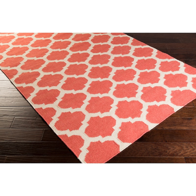 Hand-woven Samick Moroccan Trellis Flatweave Wool Runner Area Rug