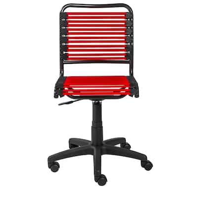Allison Bungie Flat Low Back Office Chair in Red with Graphite Black Frame and Black Base