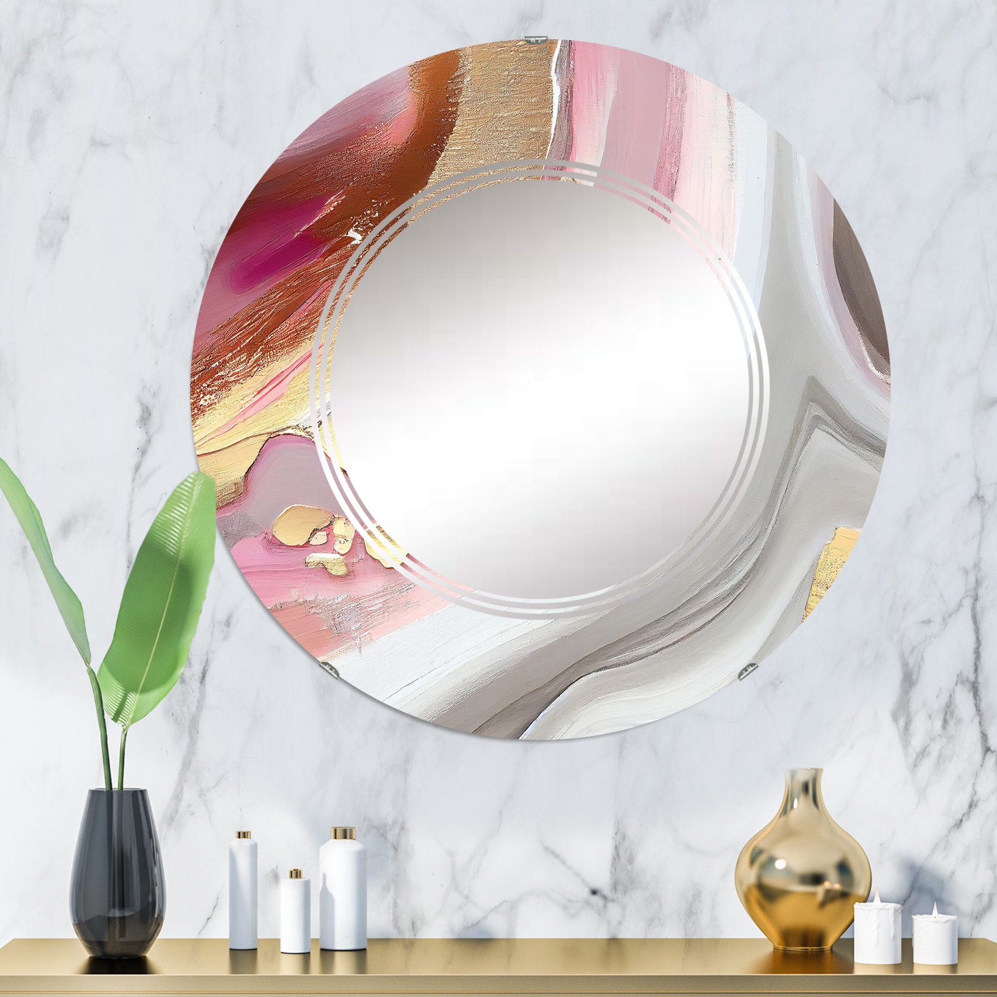 INTERIOR-iD - One Hyde Park. Wall mirror with floating marble