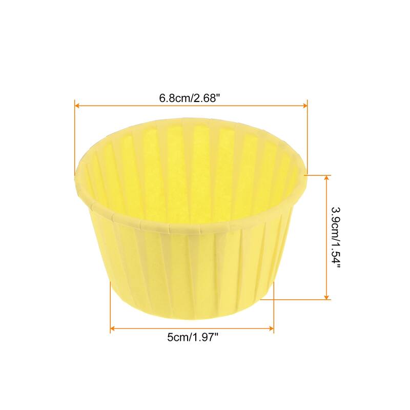 100Pcs Cupcake Baking Cups 3.5oz Standard Size Paper Cupcake Liners - Yellow
