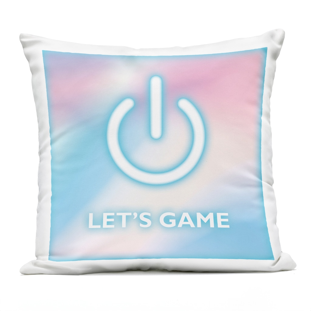 Stupell Pastel Let's Game Power Symbol Printed Outdoor Throw Pillow Design by Masey St. Studios