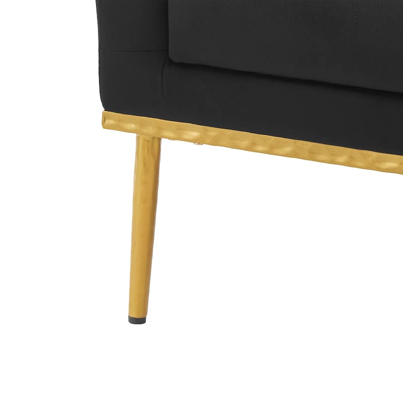 Christopher Knight Home - Modern Velvet Armchair Accent Chair with Iron Frame and High-Density Foam Cushion