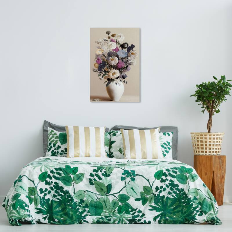 Wynwood Studio Canvas Floral and Botanical Neutral Lovely Bouquet Brown and Taupe Traditional Wall Art Canvas Print - 36 x 24