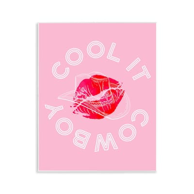 Stupell Cool It Cowboy with Kiss Wall Plaque Art Design By Lil' Rue