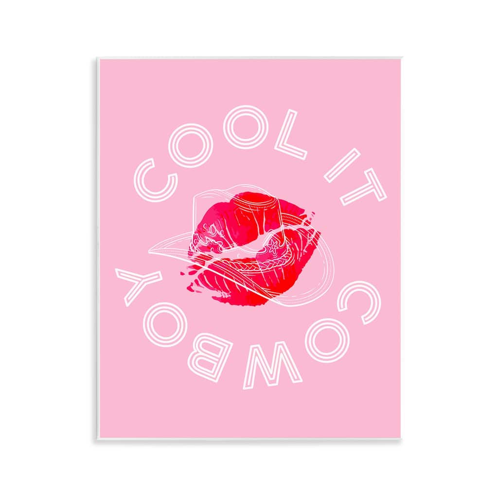 Stupell Cool It Cowboy with Kiss Wall Plaque Art Design By Lil' Rue