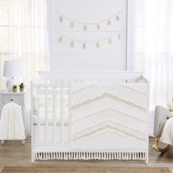slide 2 of 6, Sweet Jojo Designs 6p Crib Bedding +BreathableBaby Breathable Mesh Liner Ivory Boho Chic Boy Girl Gender Neutral