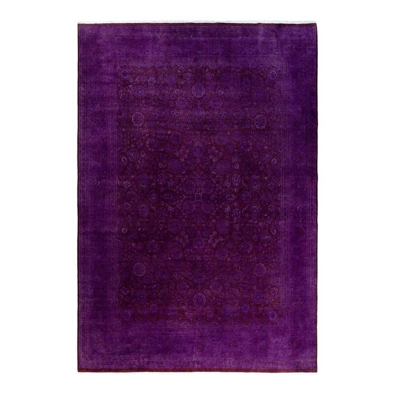 Fine Vibrance One-of-a-Kind Hand-Knotted Area Rug - Brown, 9' 1" x 12' 5" - 9' 1" x 12' 5"