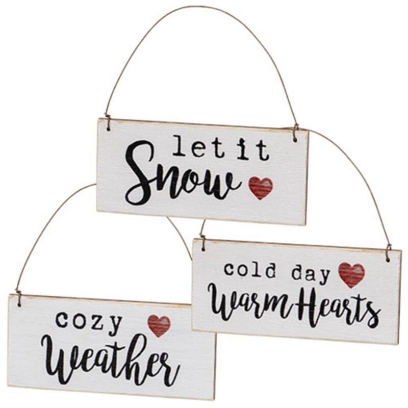 Wooden Heart Ornaments for Seasonal Decorations Christmas Tree Wall or Door Display 3 Asstd. - 1.75" H x 4" W x .25" D