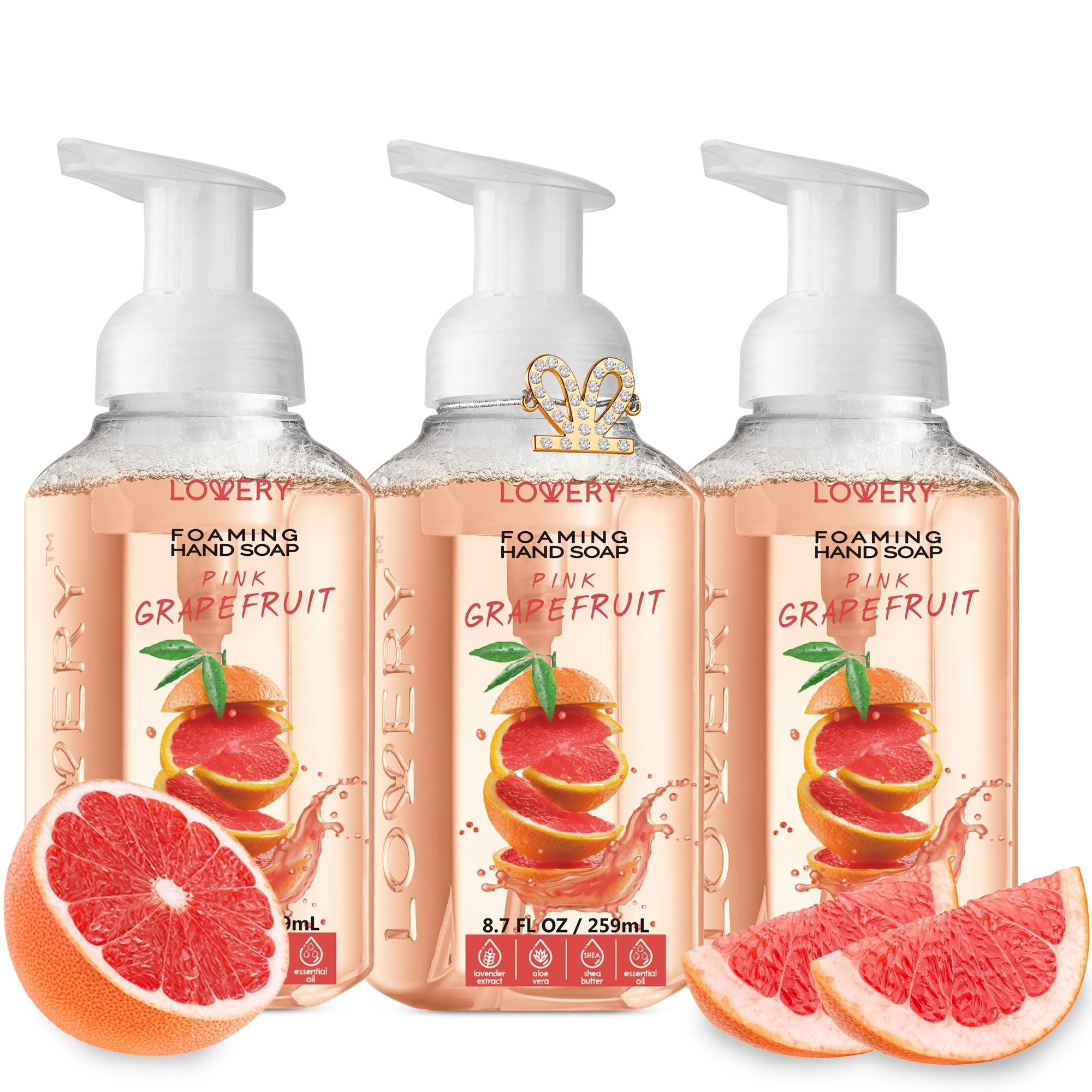 Lovery Foaming Hand Soap Pack of Pink Grapefruit Scent - Main Image