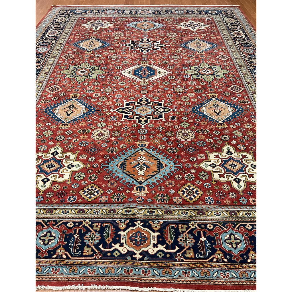 HERAT ORIENTAL Hand-knotted Indo 9' x 12' Karaja Wool Rug - 9' x 12'