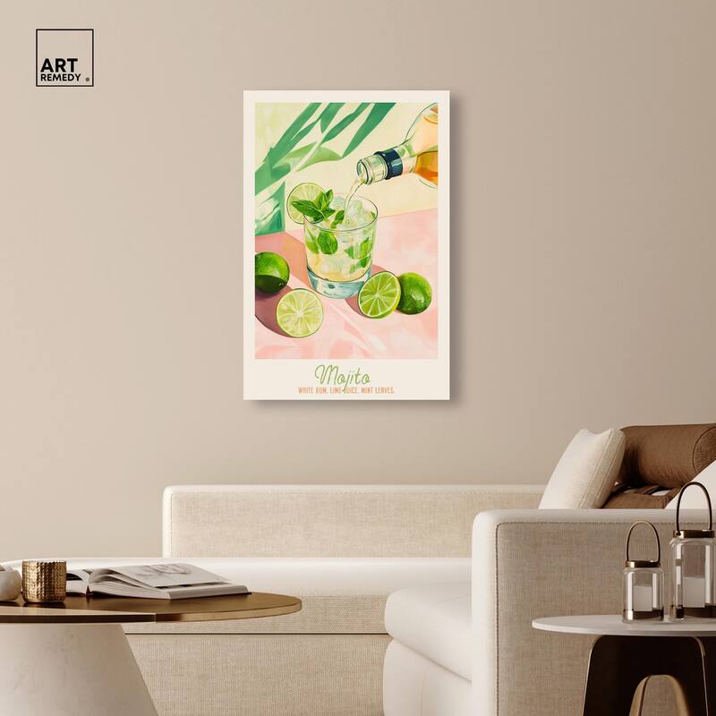 Mojito Recipe Poster Canvas by Art Remedy, Gallery Wrapped