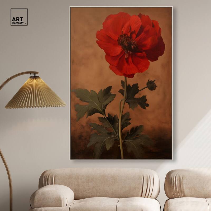 Flourish in Red II Canvas by Art Remedy