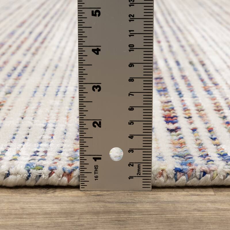 Style Haven Corey Textural Stripe Wool and Viscose Hand-tufted Rug