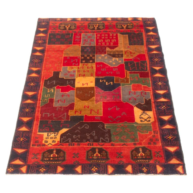 ECARPETGALLERY Hand-knotted Baluch Red Wool Rug - 3'8 x 6'6