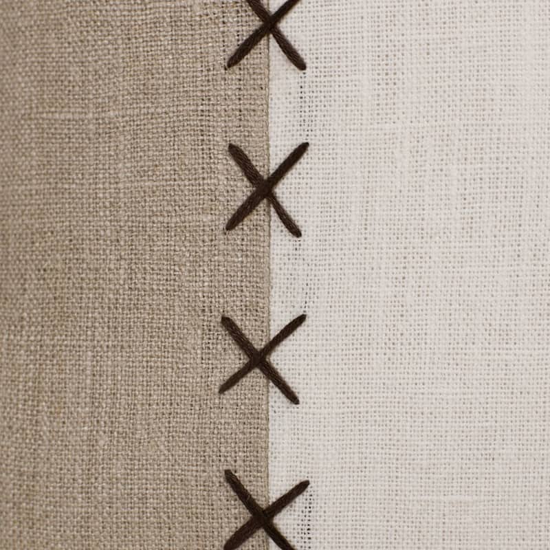 HomeRoots 20" X 20" Gray And Tan Linen Patchwork Zippered Pillow