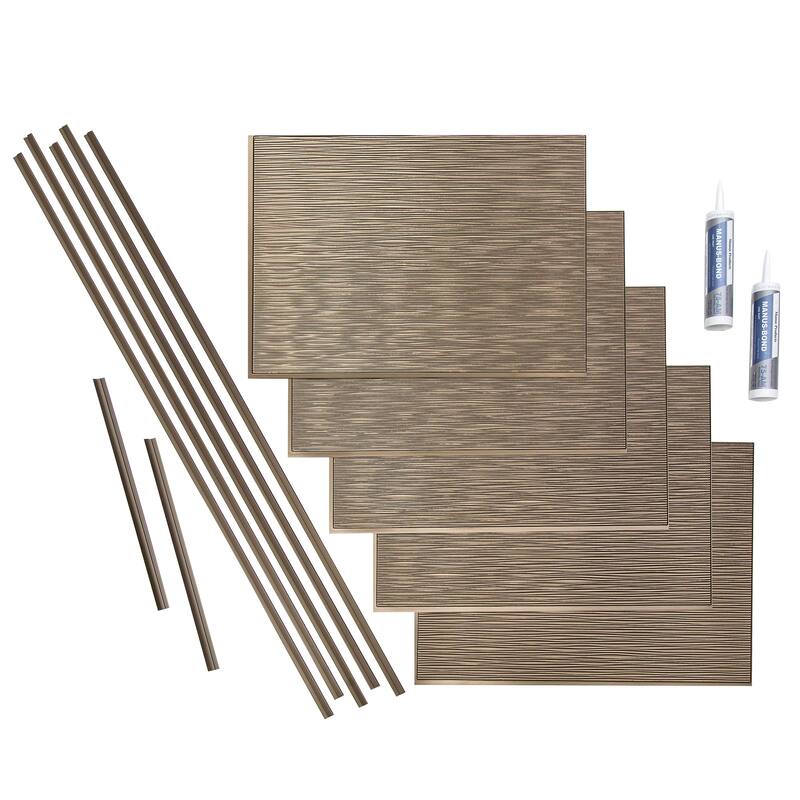 FASÄDE Ripple Decorative Vinyl Backsplash Panel - 15 Sq Ft Kit - Argent Bronze