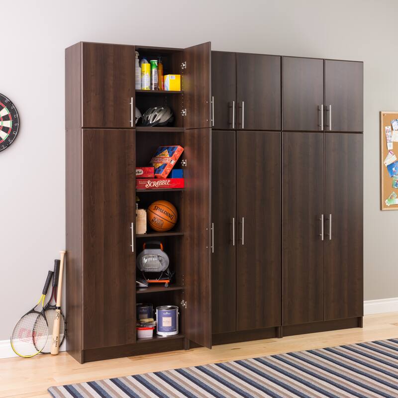 Prepac Elite Storage Cabinet Set D - 6 pc - 96" W x 89" H x 16" D - 96" W x 89" H x 16" D
