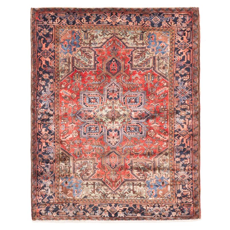 ECARPETGALLERY Hand-knotted Sarabi Red Wool Rug - 5'0 x 6'6