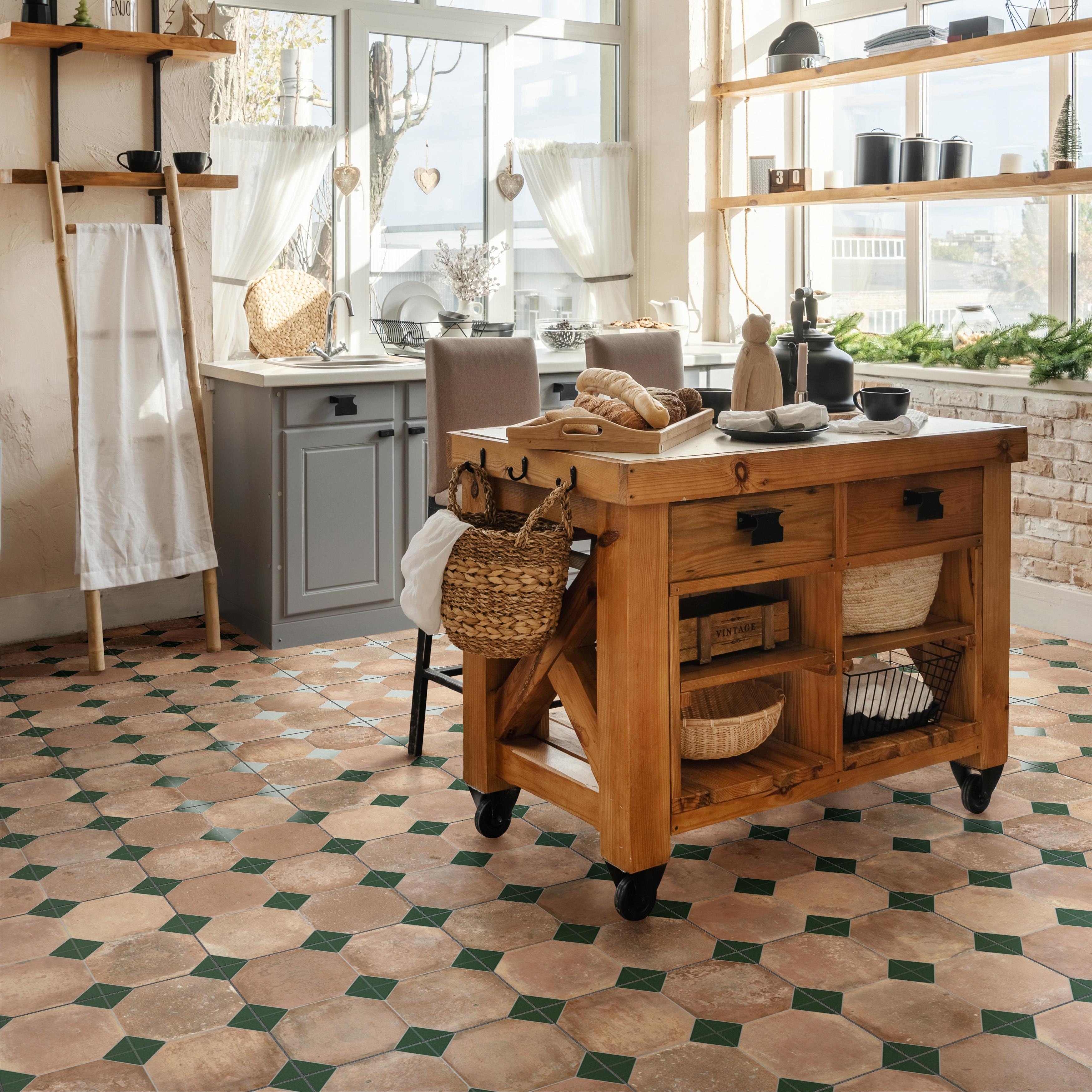Merola Tile Kings Nonna with Spruce Corner 17-7/8" x 17-7/8" Porcelain Floor and Wall Tile