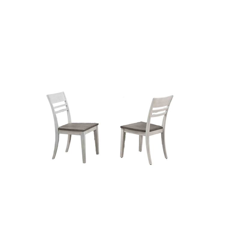 Parsons Ash & Stormy White Transitional Ladderback 7-Piece Dining Set