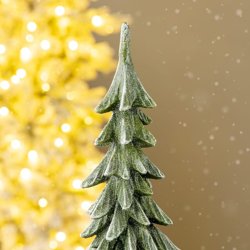 Glitzhome 14.75"H Resin Christmas Table Tree Holiday Decor