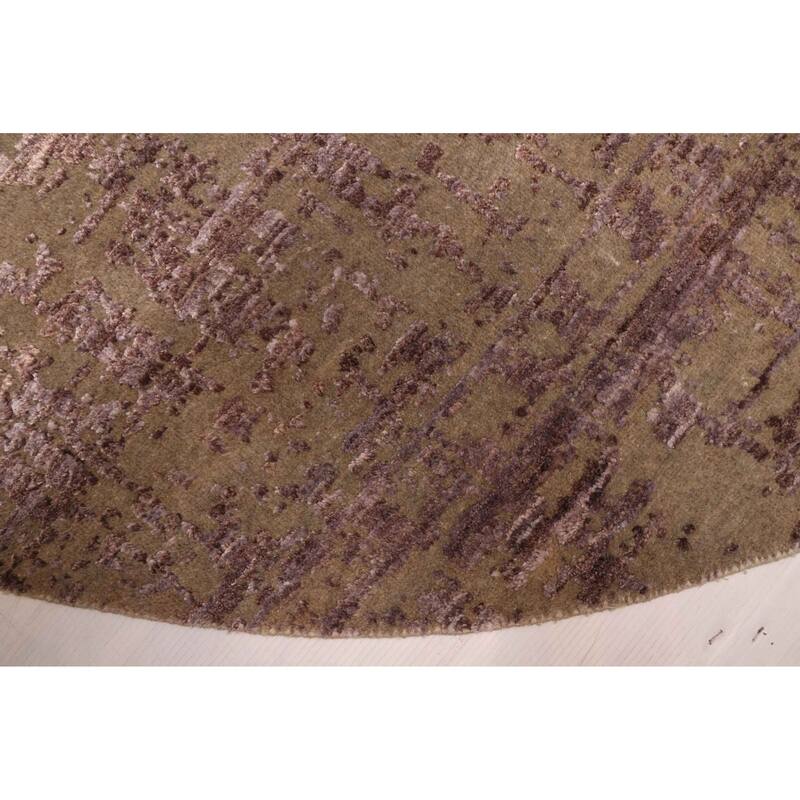 ECARPETGALLERY Hand-knotted Legacy Taupe Silk, Wool Rug - 5'11 x 5'11