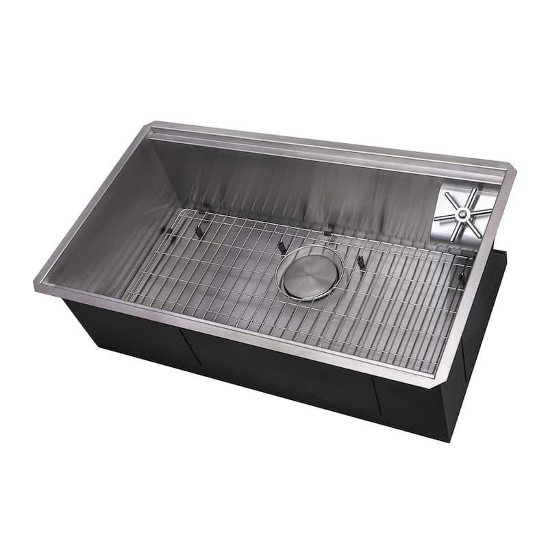 Ruvati 32-inch Workstation Ledge Undermount 16 Gauge Stainless Steel Kitchen Sink - RVH8512