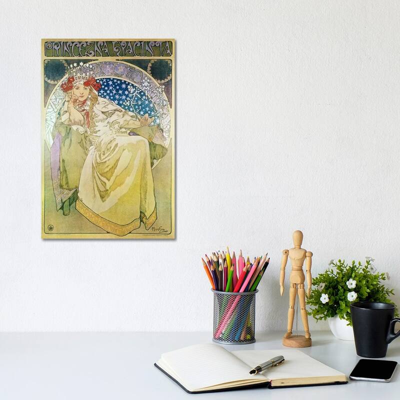 iCanvas "Princess Hyacinth (1911)" by Alphonse Mucha Canvas Print - 12x8x0.75