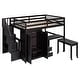 preview thumbnail 24 of 25, Full Size Loft Bed with Stairs, Bookshelf, Desk & Wardrobe - Space-Saving Multifunctional Furniture for Kids & Teens-White