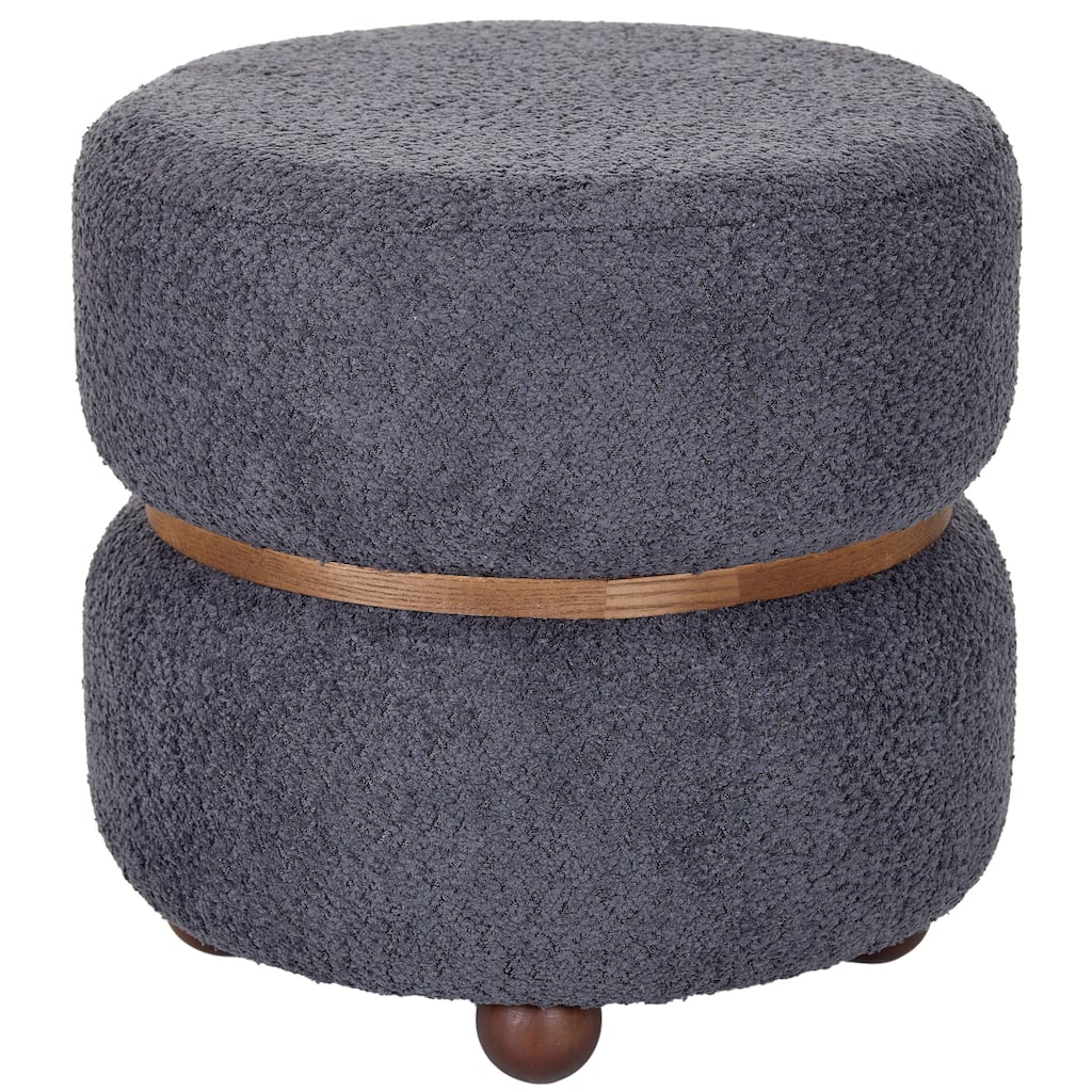 Aria Home Double Pouf Round Upholstered Vanity Stool and Ottoman