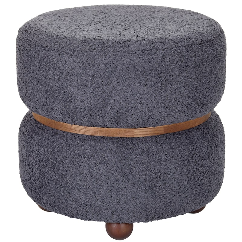 Aria Home Double Pouf Round Upholstered Vanity Stool and Ottoman