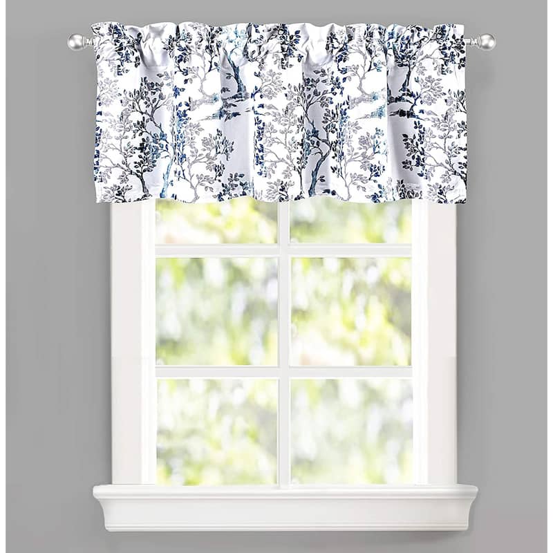 DriftAway Carol Tree Branches Leaf Botanical Print Blackout Thermal Insulated Window Curtain Valance Rod Pocket - 52 x 18