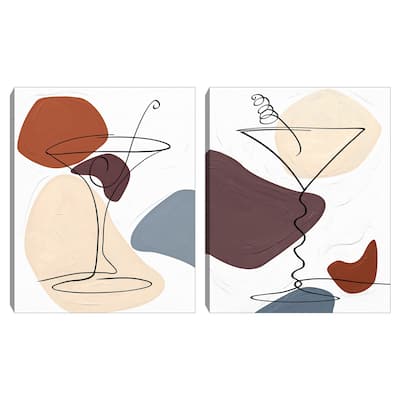 Schizzo Cocktail I-II Canvas Art Prints