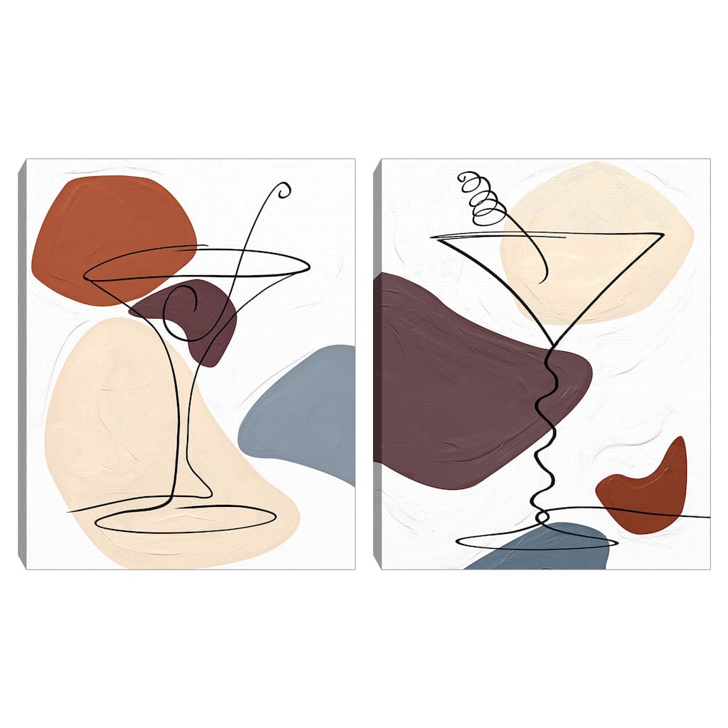 Schizzo Cocktail I-II Canvas Art Prints
