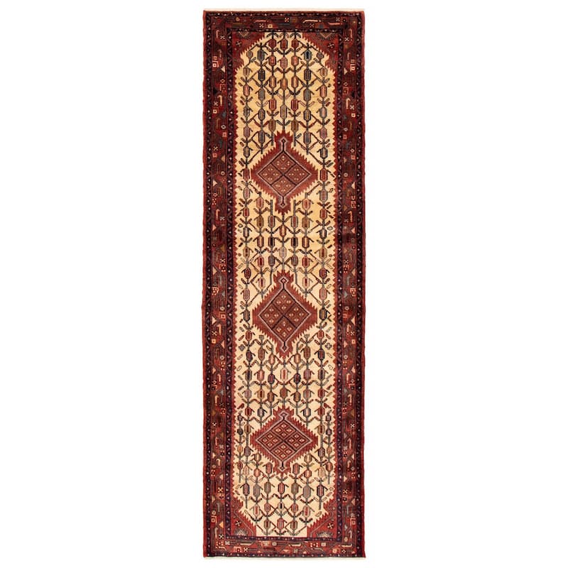 ECARPETGALLERY Hand-knotted Andelz Cream Wool Rug - 3'0 x 10'1 - Cream - 3'0 x 10'1