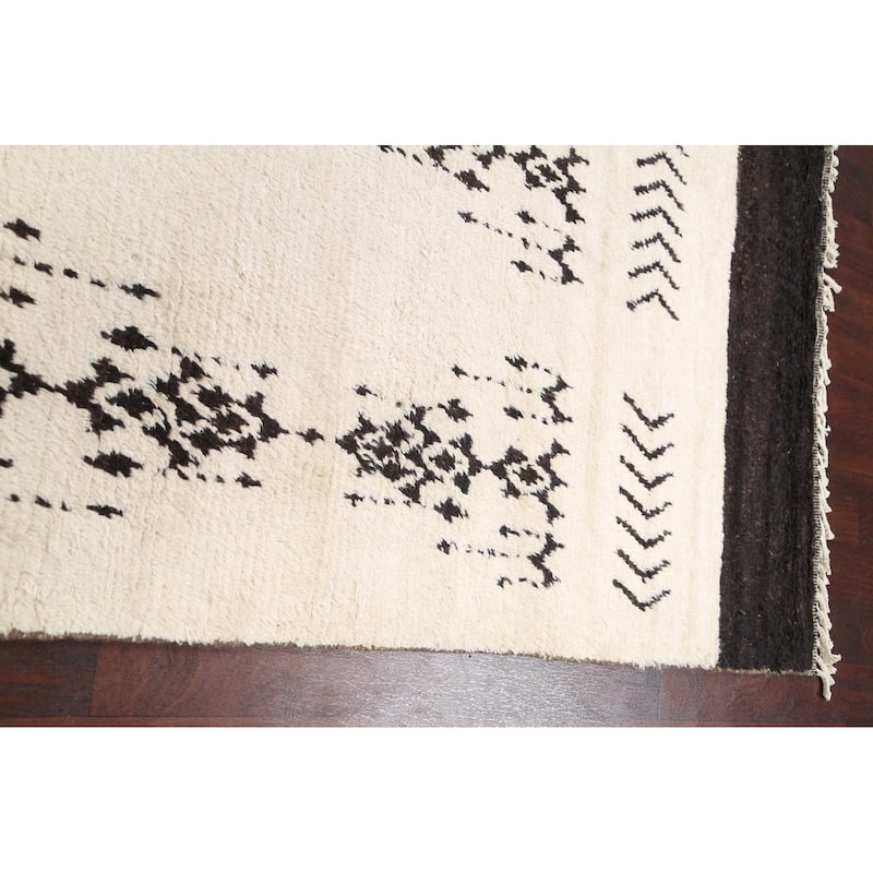 Vegetable Dye Moroccan Berber Oriental Wool Area Rug Handmade Carpet - 5'2" x 8'1"