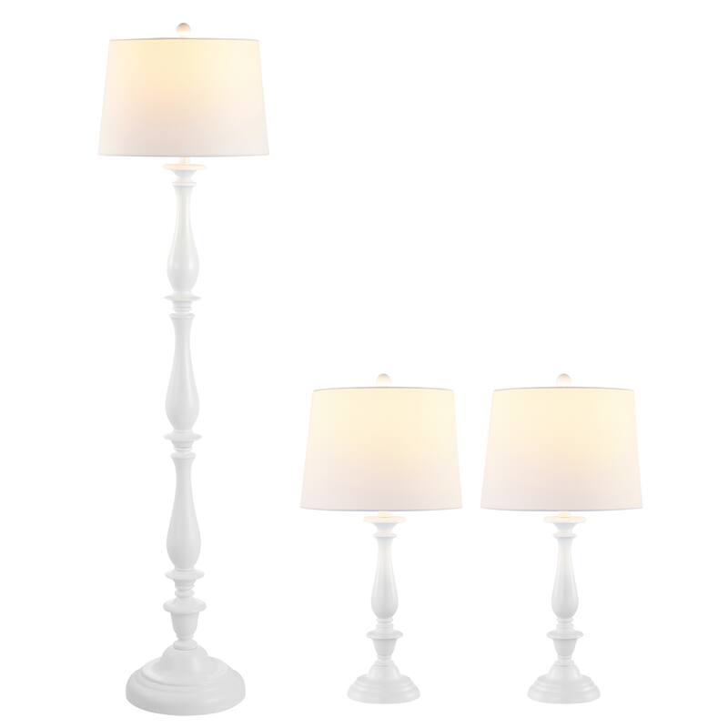SAFAVIEH Lighting Glady Floor And Table Lamp (Set of 3) - 15" W x 15" D x 62" H - 15Wx15Dx62H