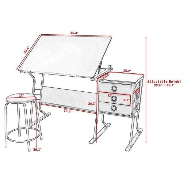 Shop Costway Drafting Table Adjustable Drawing Desk Art Craft