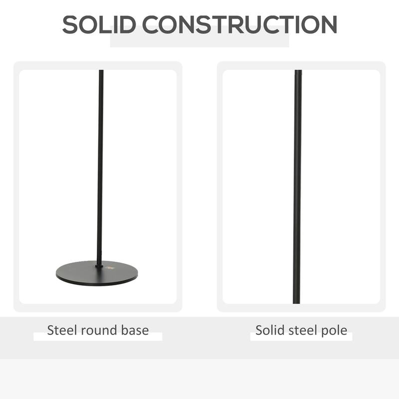 HOMCOM Metal Floor Lamp, Standing Light with Adjustable Lampshade for Living Room, Bedroom, Office