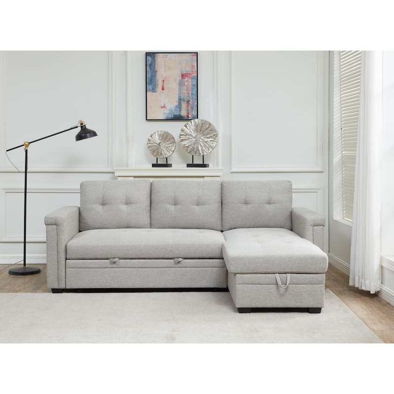 Storage Convertible Reversible Sectional Sofa - Grey