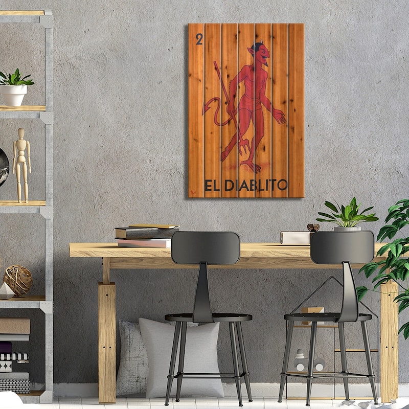 El Diablito Print On Wood by Holly Wood - Multi-Color