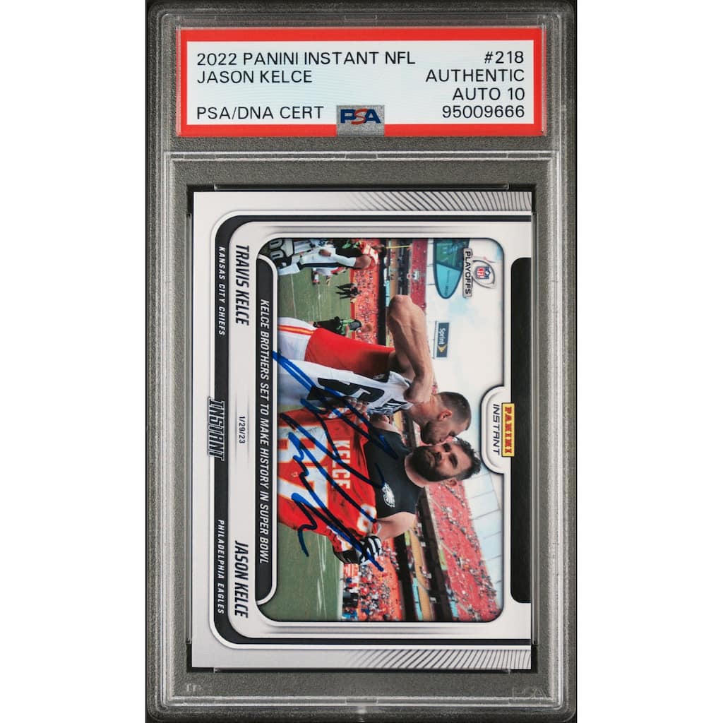 Jason Kelce 2022 Panini Instant Signed Football Card #218 Auto PSA 10 95009666 - 8'6" x 11'6"
