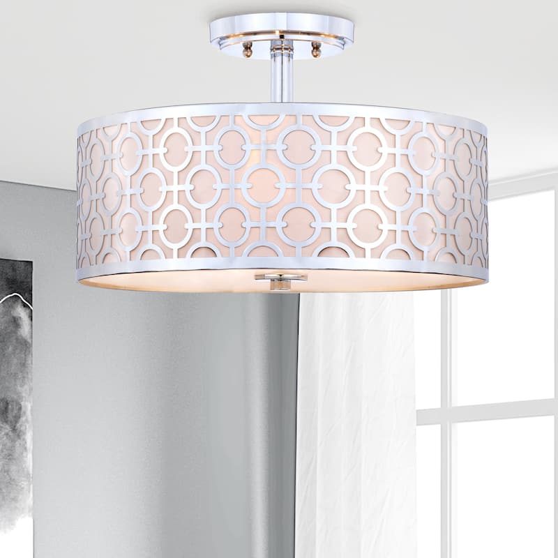 SAFAVIEH Lighting Ziver 15.5-inch 3-Light Flush Mount - 15.5" x 15.5" x 10.5" - 16Wx16Dx11H
