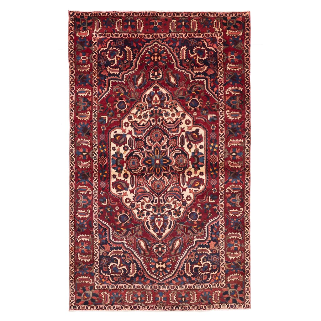 ECARPETGALLERY Hand-knotted Anatolian Vintage Red Wool Rug - 5'0 x 8'3