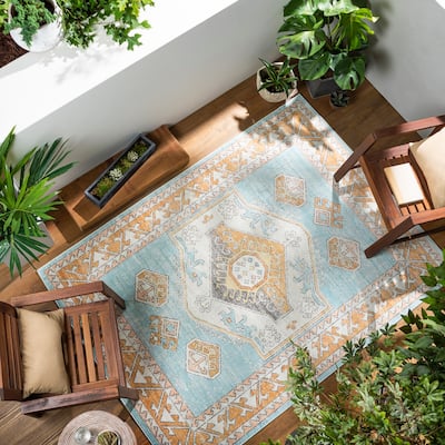 Livabliss Tedros Indoor/ Outdoor Tribal Area Rug