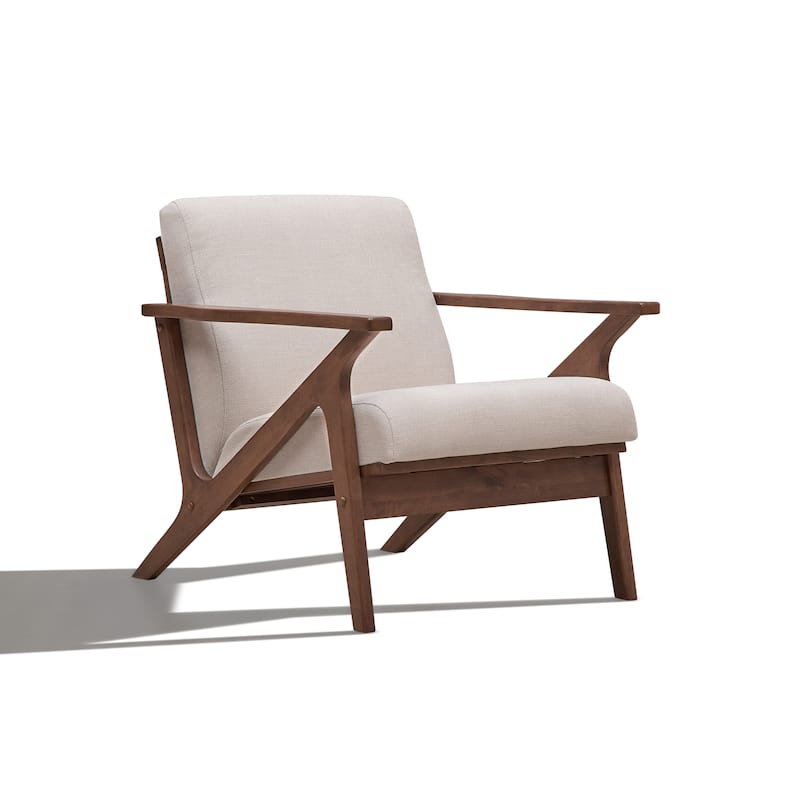 Omax Decor Zola Lounge Chair - Beige/Walnut