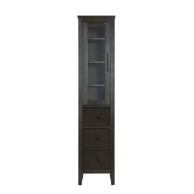 Kensington 16-28 Inch Bath Storage Glass Cabinet