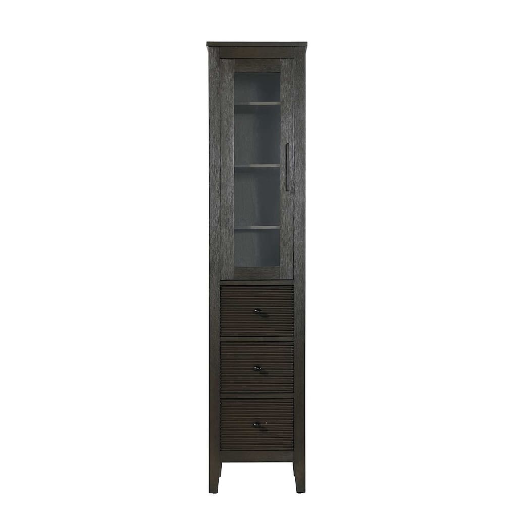 Kensington 16-28 Inch Bath Storage Glass Cabinet