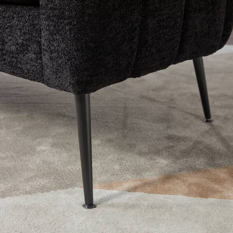 Upholstered Mini Loveseat Accent Couch, Modern Glam Small Settee